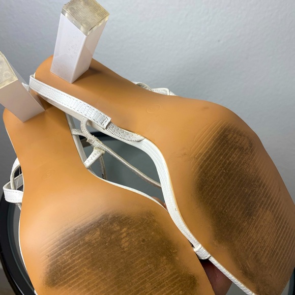 SIMMI Candy White Lizard Print Heels - Picture 4 of 5